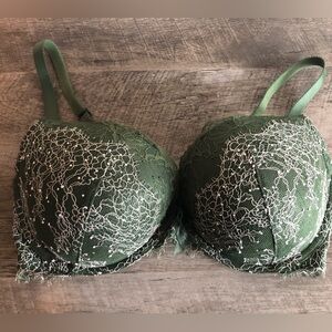 Victoria’s Secret Dark Green Lace Bra 36DD